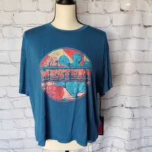 Rock and Roll Denim Cropped Graphic Western/Succulent/Floral Tee